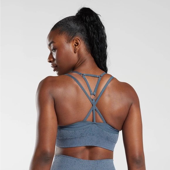 Gymshark Speckled Blue Sports Bra - Picture 2 of 6